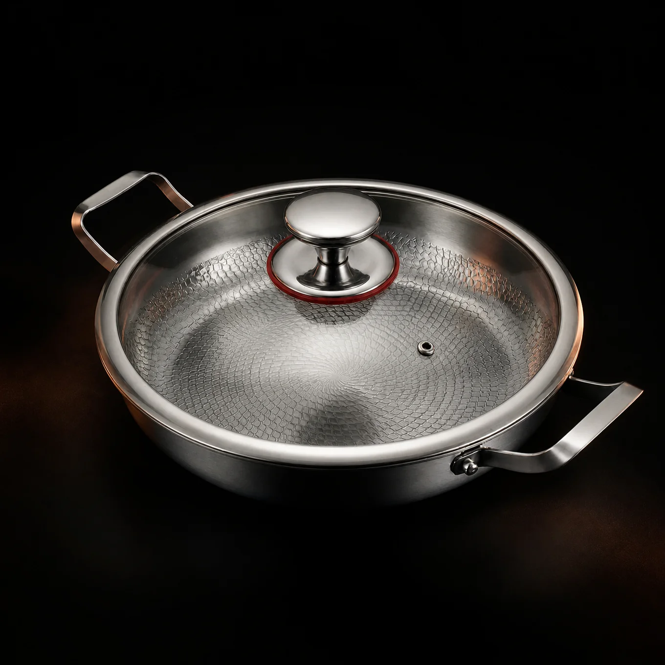 Hand-Hammered Titanium Pan with Two Handles - Image 3