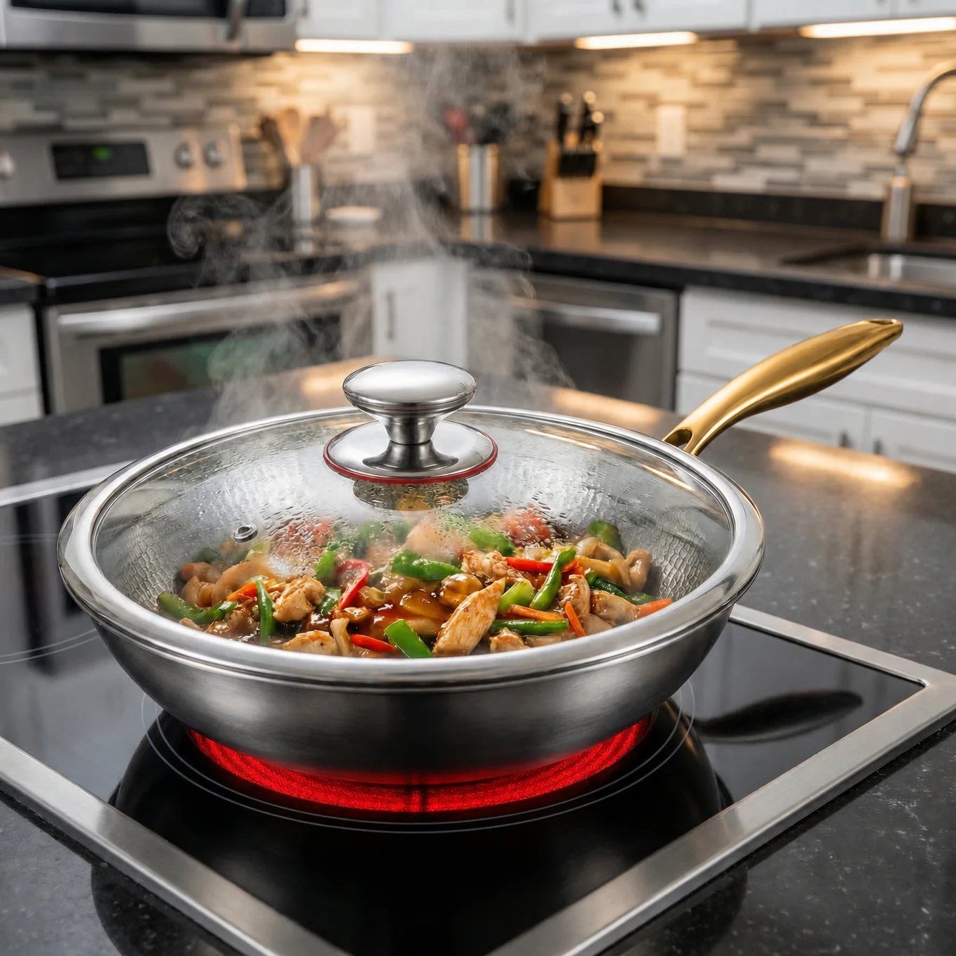 Hand-Hammered Titanium Wok Pan with Flat Base | Limited Edition - Image 6