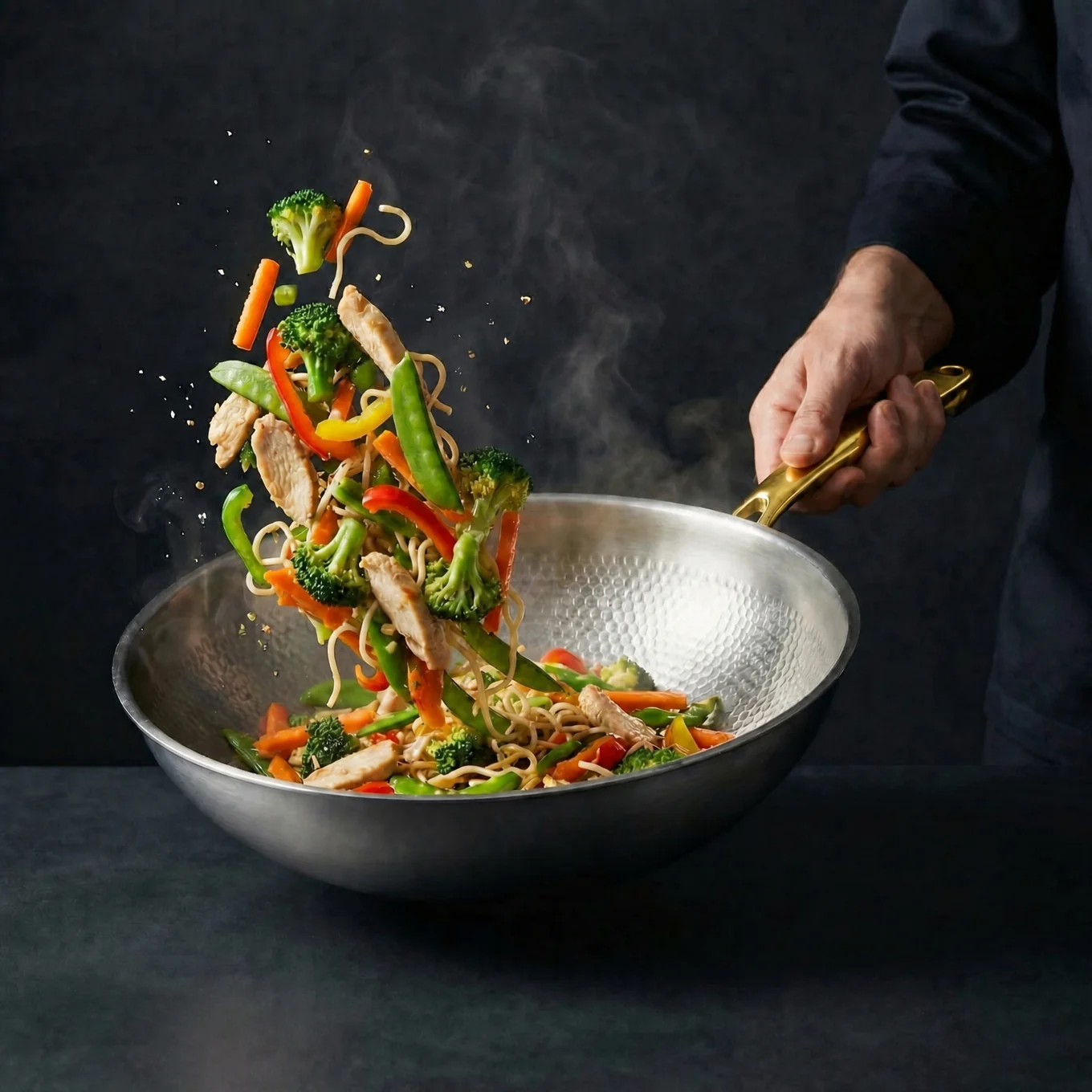 Hand-Hammered Titanium Wok Pan with Flat Base | Limited Edition - Image 8